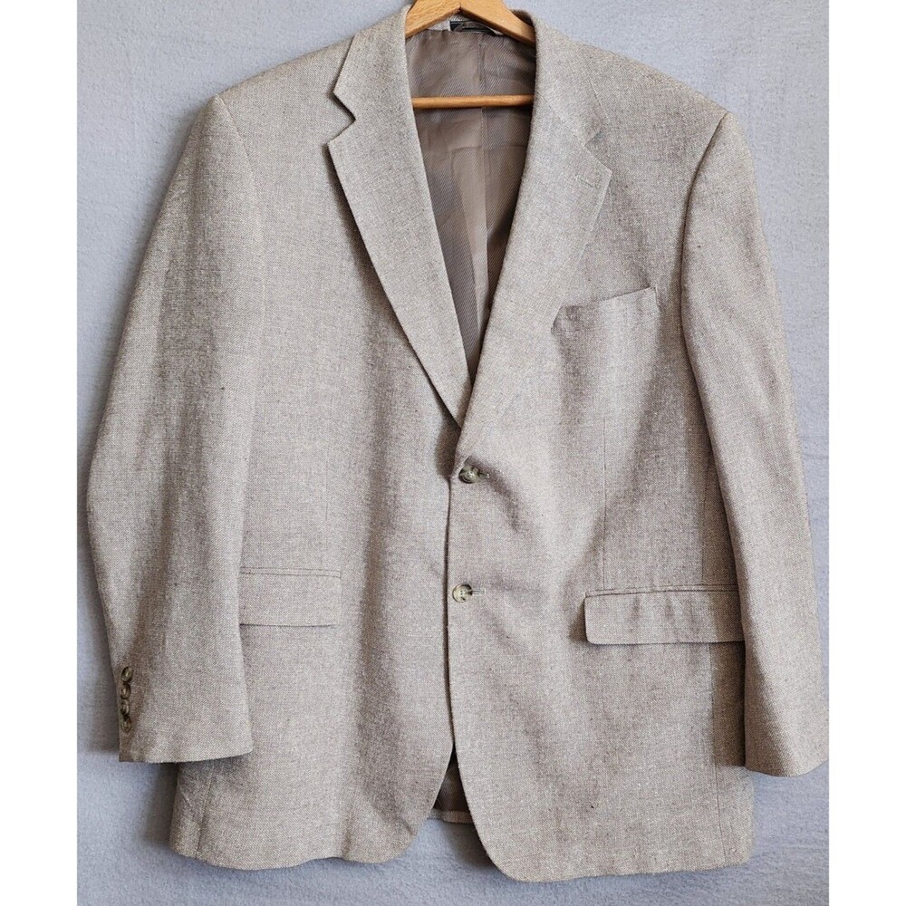 STATEMENTS Silk Blazer Sport Coat Two Button Jacket 46L 46